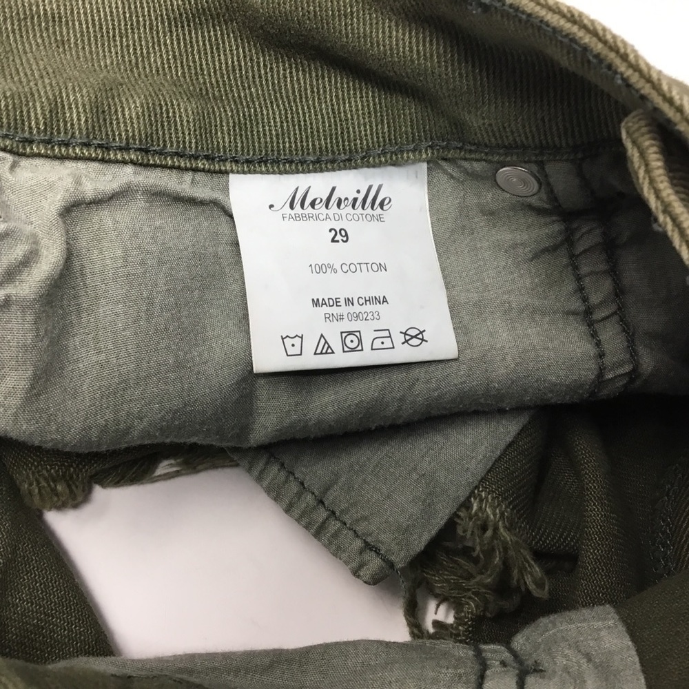 Brandy Melville Olive Green Denim Button Fly Cutoff Short - Picture 11 of 12